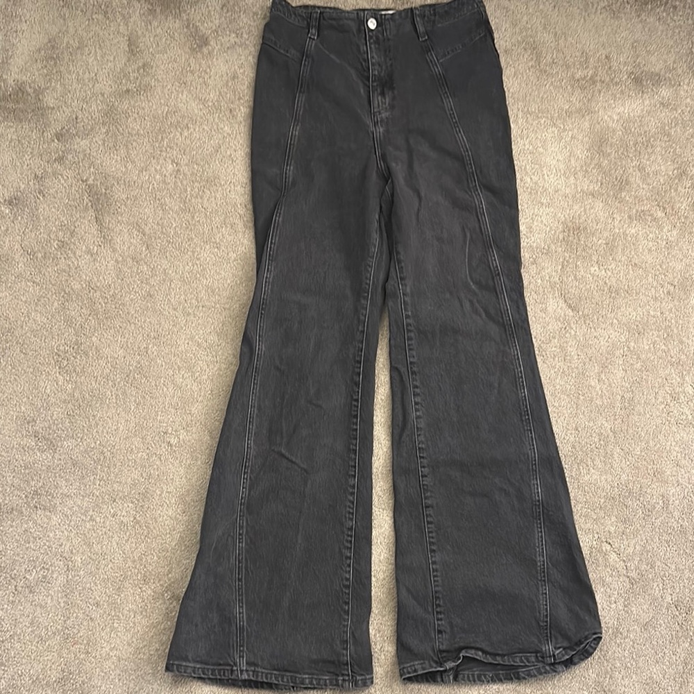 We The Free Black Flare Wide Leg Jeans